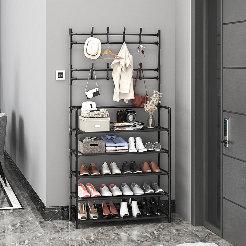 shoe rack with cover Multifunctional Shoe Rack Organizer Simple Floor