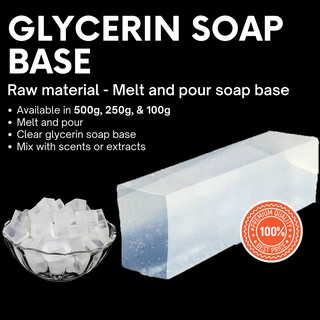 CLEAR GLYCERIN SOAP BASE - 500g / 250g / 100g - MELT AND POUR SOAP BASE - SOAP MAKING
