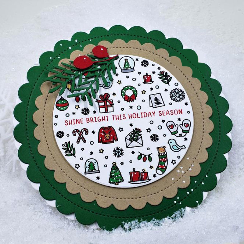 ME Christmas Decoration Logo Silicone Transparent Seal Set DIY Mold Handmade Paper-Cutting Card Embossing