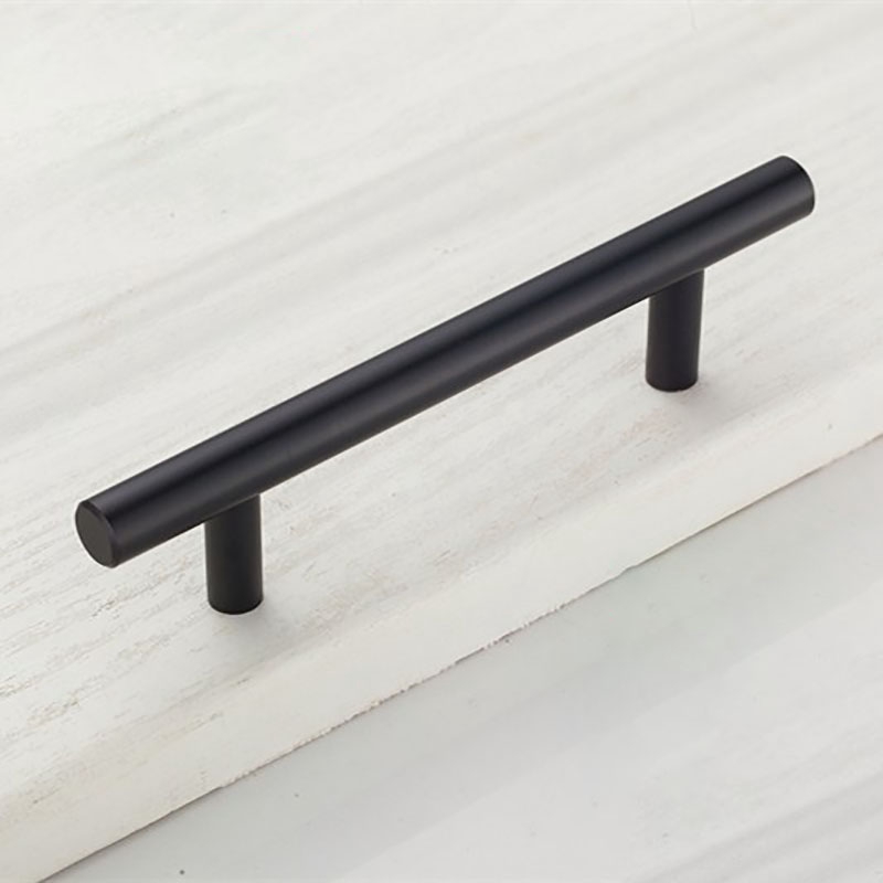 5pc Black Cabinet Drawer Pull Stainless Steel T Bar Kitchen