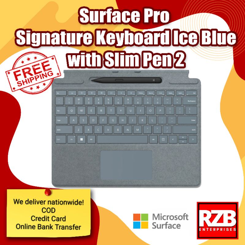 Surface Pro Signature Keyboard Ice Blue with Slim Pen 2 for Surface Pro ...