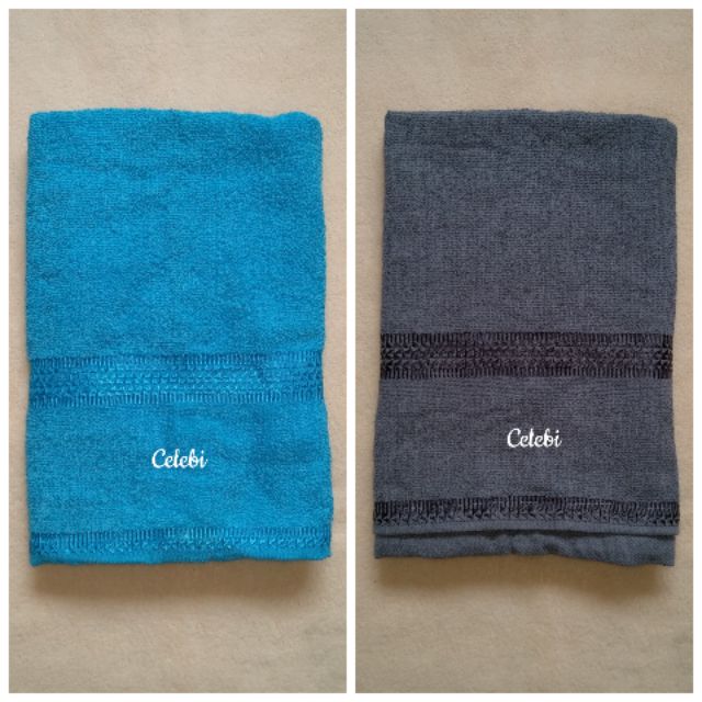 blue gray bath towels