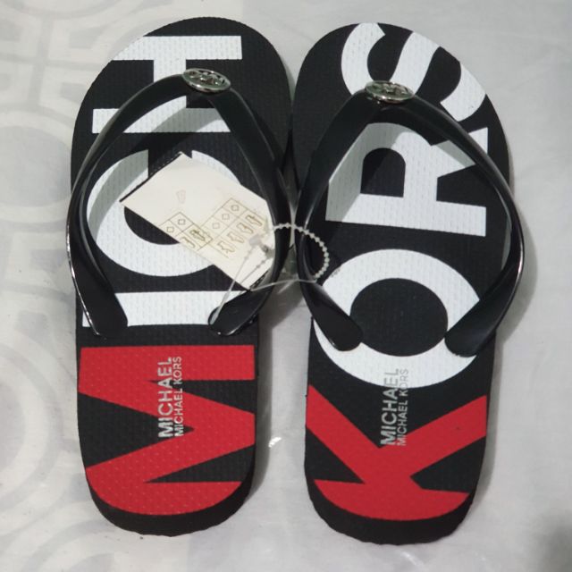 michael kors flip flops red