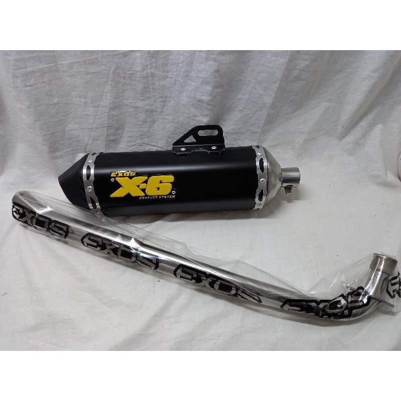 Exos X 6 Exhaust Pipe For Suzuki Smash 115 Smash 110 Vega Force Classic Black Shopee 1634