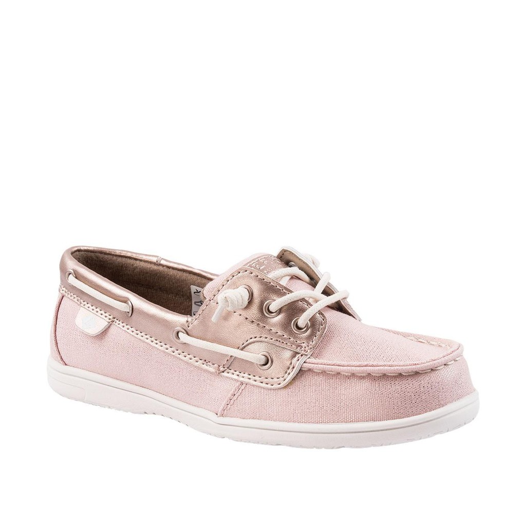 rose gold sperry shoes