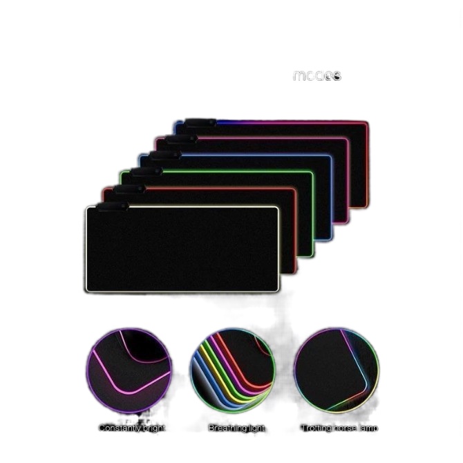 RGB Colorful LED Lighting Light Gaming Mouse Pad Soft Large Computer
