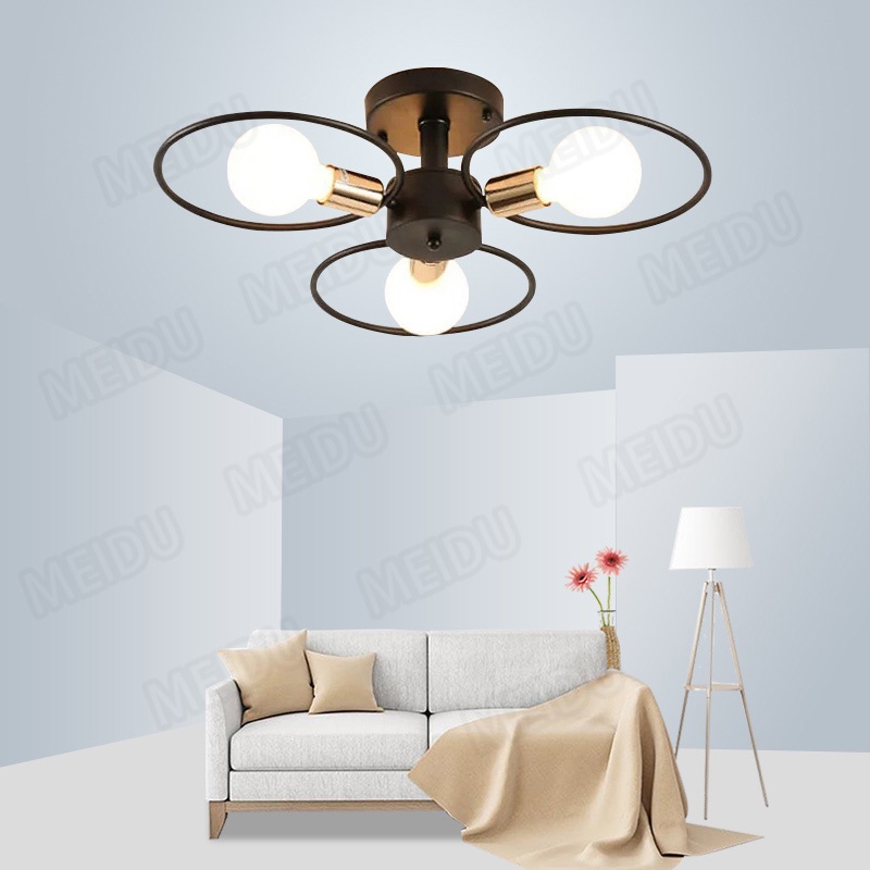 Modern Nordic Black LED Ceiling Light Lampu Siling Lampu Deco Lamp