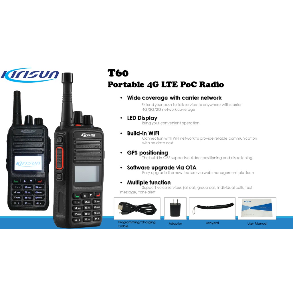 Kirisun T60 Portable 4G LTE PoC Radio Shopee Philippines
