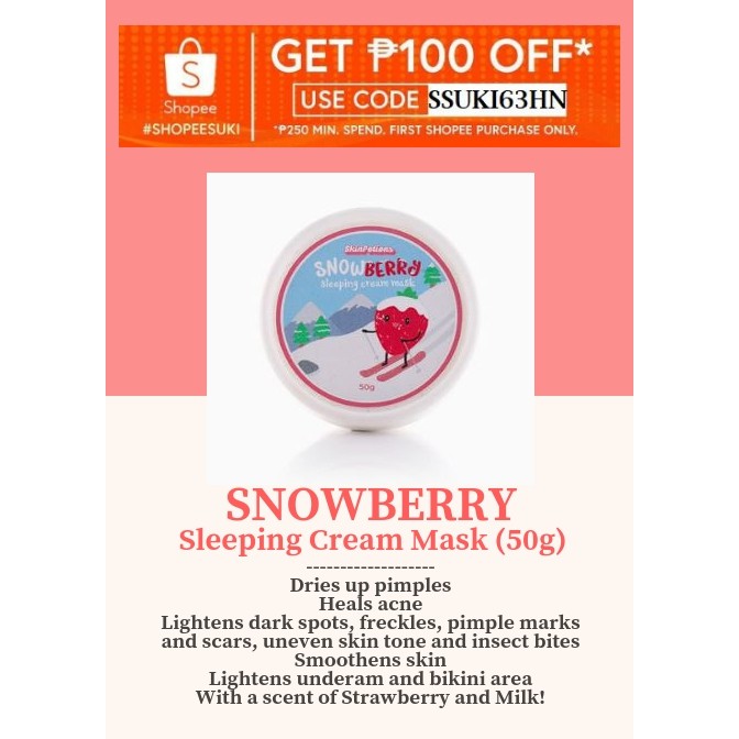 SNOWBERRY SLEEPING CREAM MASK (50g) Shopee Philippines