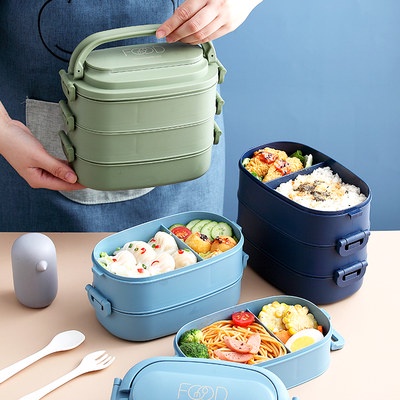 Multi-layer lunch boxes for students, large-capacity microwave heating ...