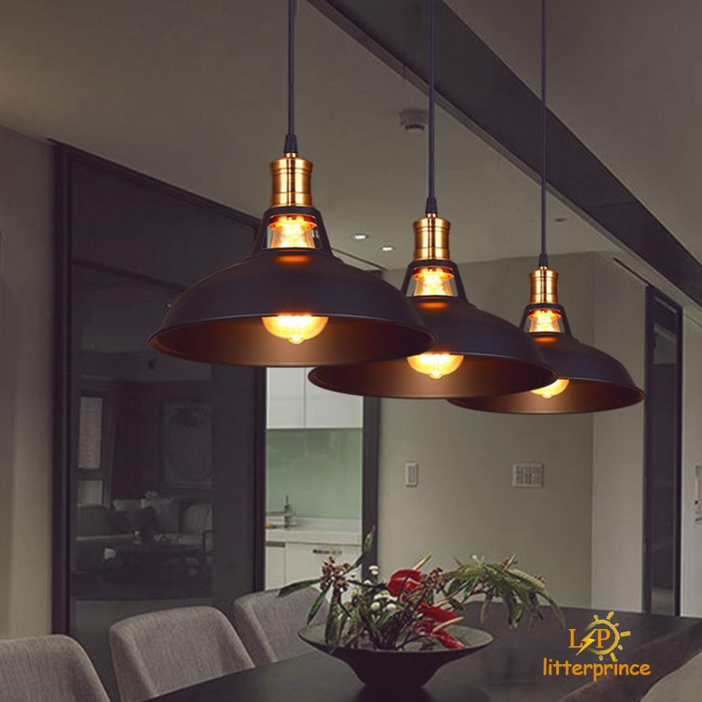 E27 Pendant Light Lamp Industrial Iron Art Kitchen Dining Hang