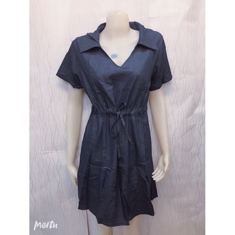 #8052 WOMEN’S MAONG DRESS WITH BELT. POLO DESIGN. DENIM MATERIAL. FIT ...
