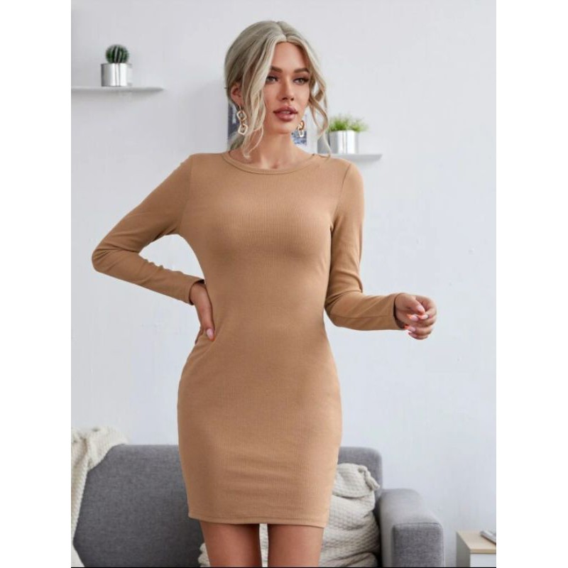 shein nude dress