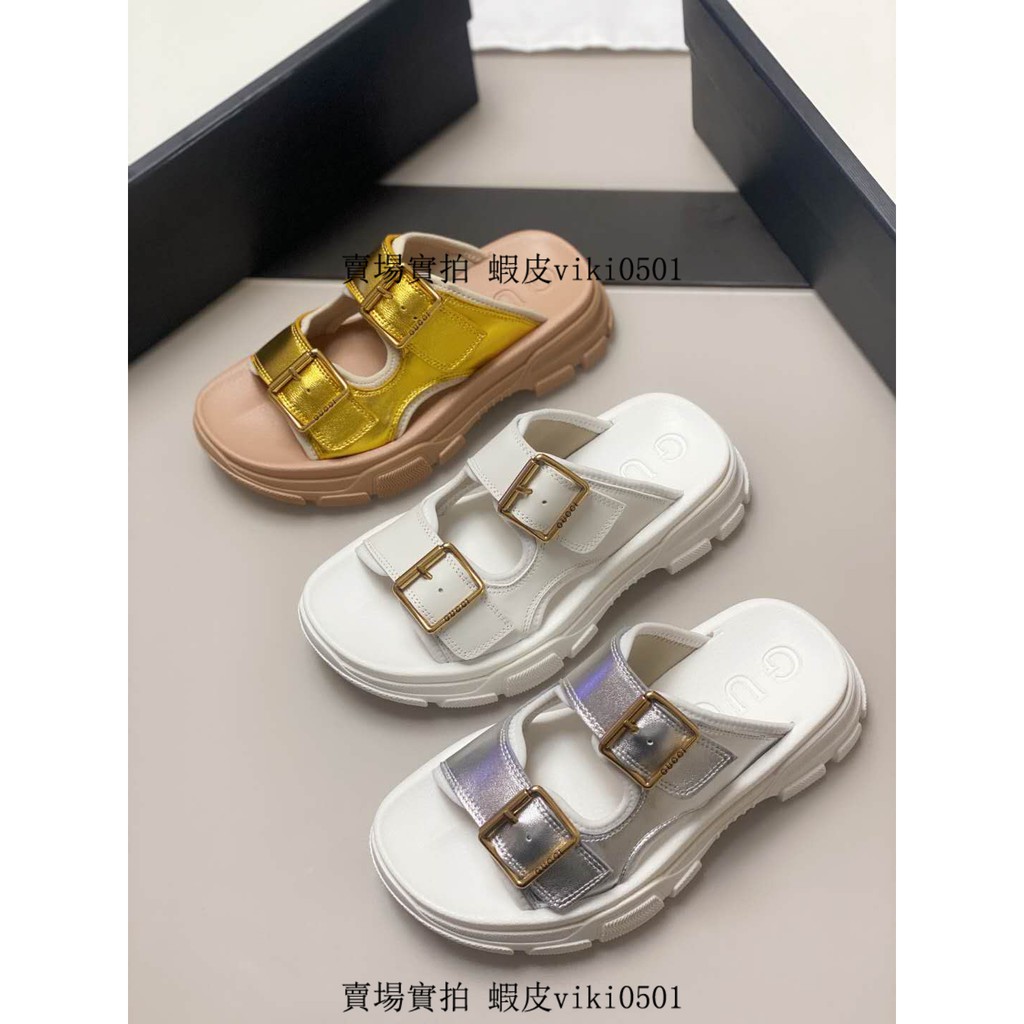 gucci slippers gold