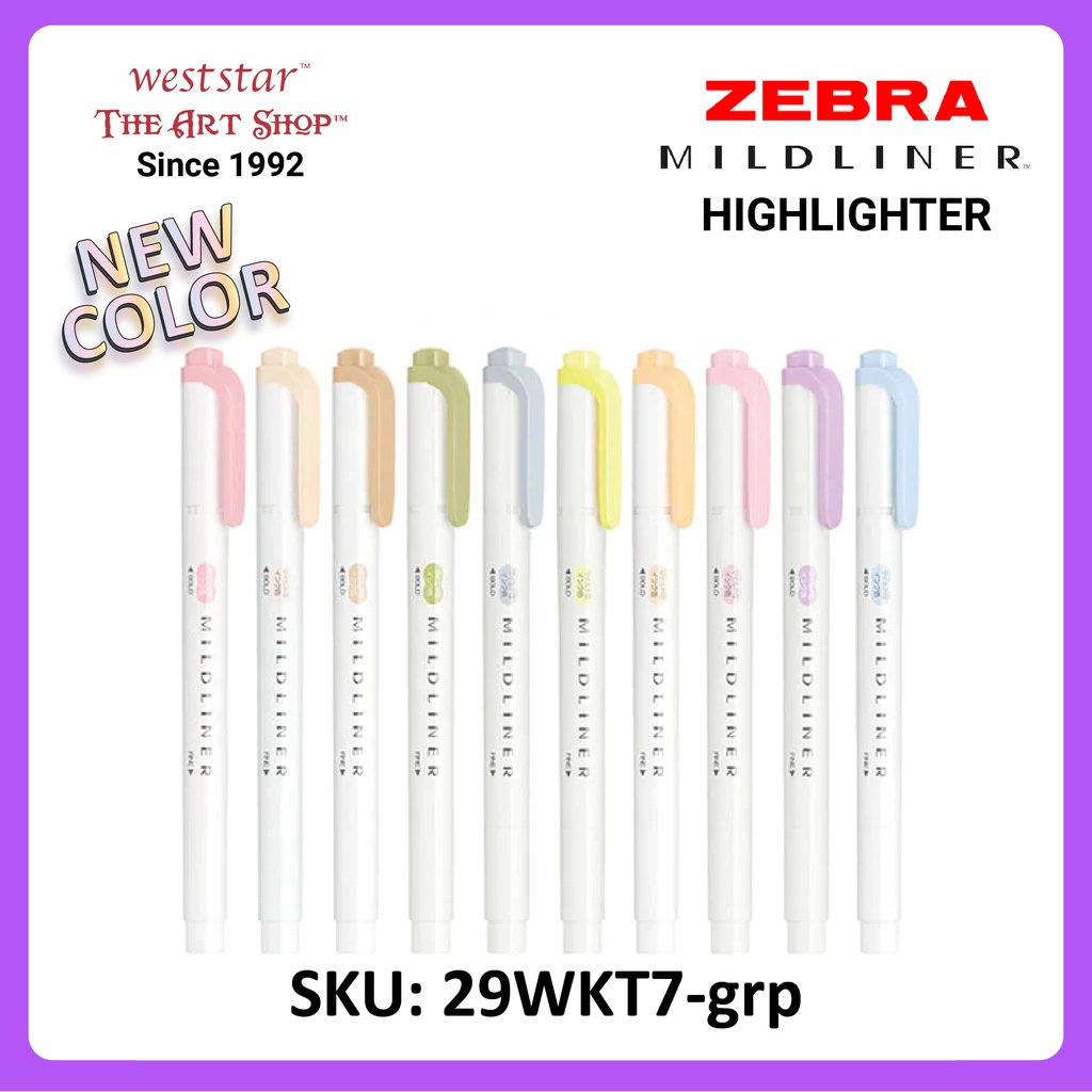 Zebra Mildliner Highlighter 2022 New color [Single, Set] Shopee
