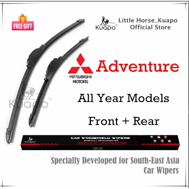 Mitsubishi Adventure Wiper Blade Set (Front/Rear) for 2003 to 2019