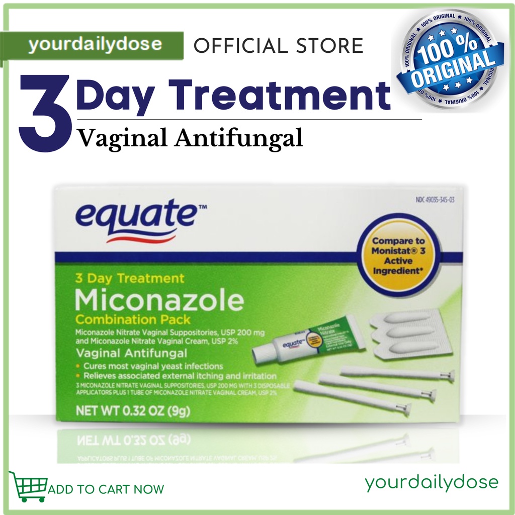 Miconazole 3 Day treatment AntiFungal Set vs Vagistat vs Monistat ...