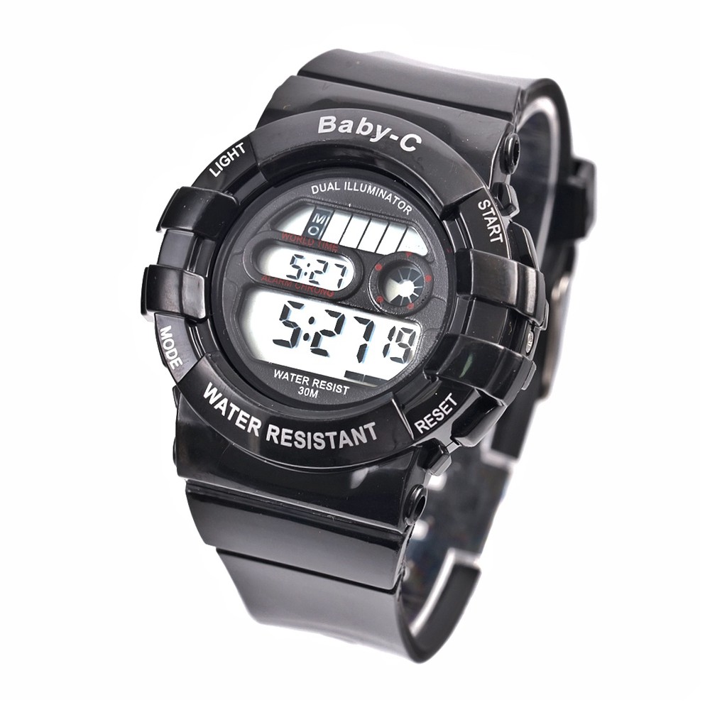 white digital waterproof watch