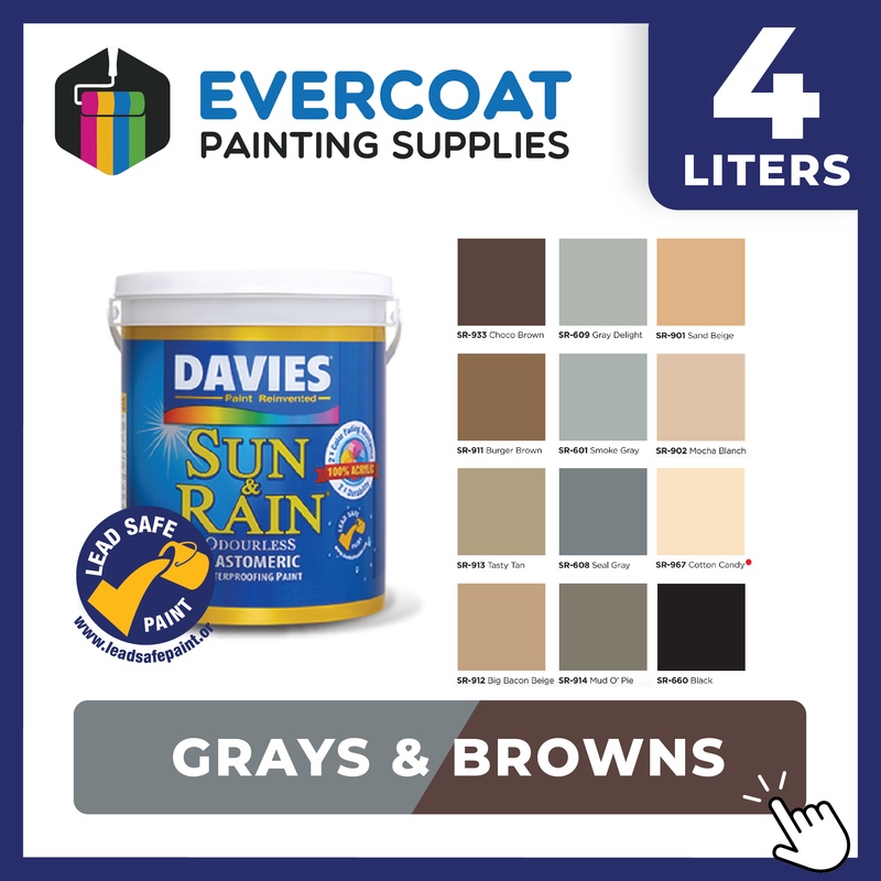 Davies Paints For Concrete Sun Rain 4 Liters Grays Browns Ee Philippines - Davies Paint Color Chart Gray
