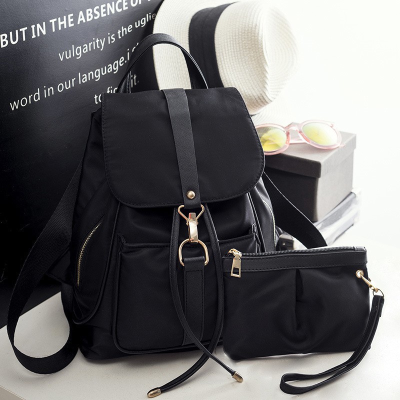 black leather bag backpack