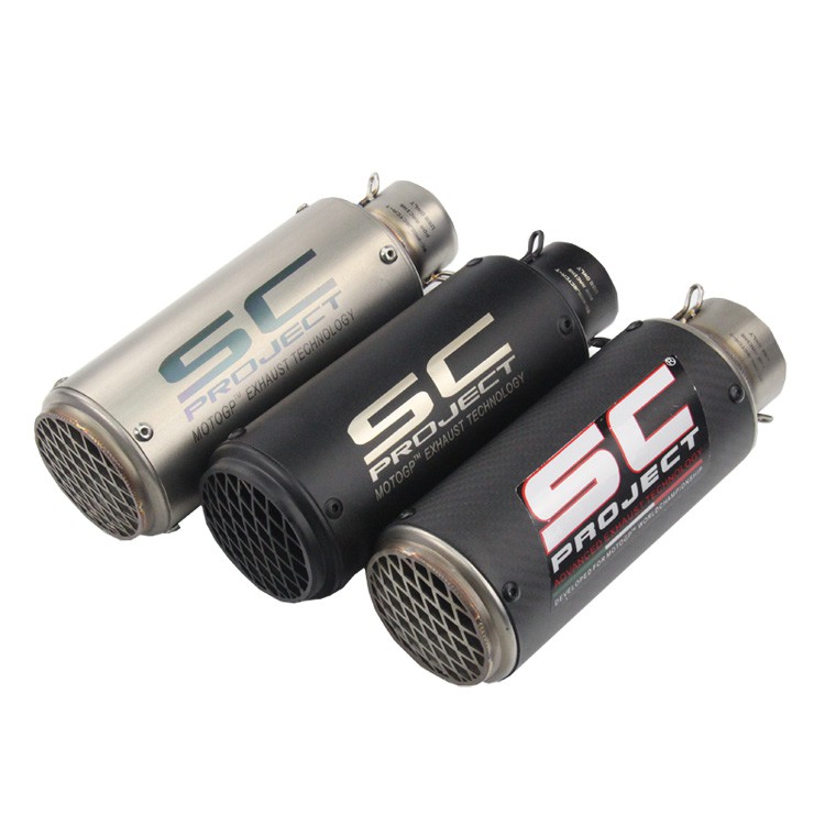 Inlet 51mm60mm Universal Motorcycle Exhaust Muffler Pipe Modification Real Carbon Fiber 7414