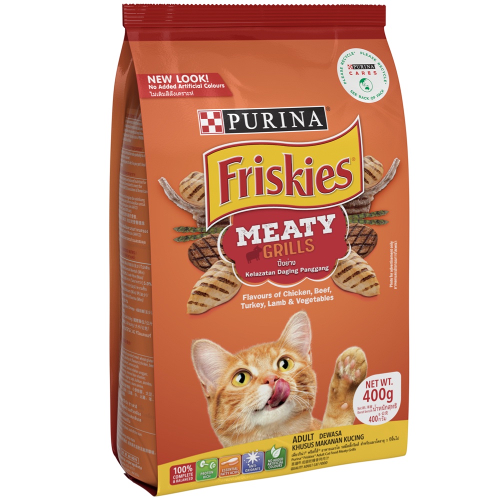 Purina Friskies Meaty Grill Adult Dry Cat Food 400g 