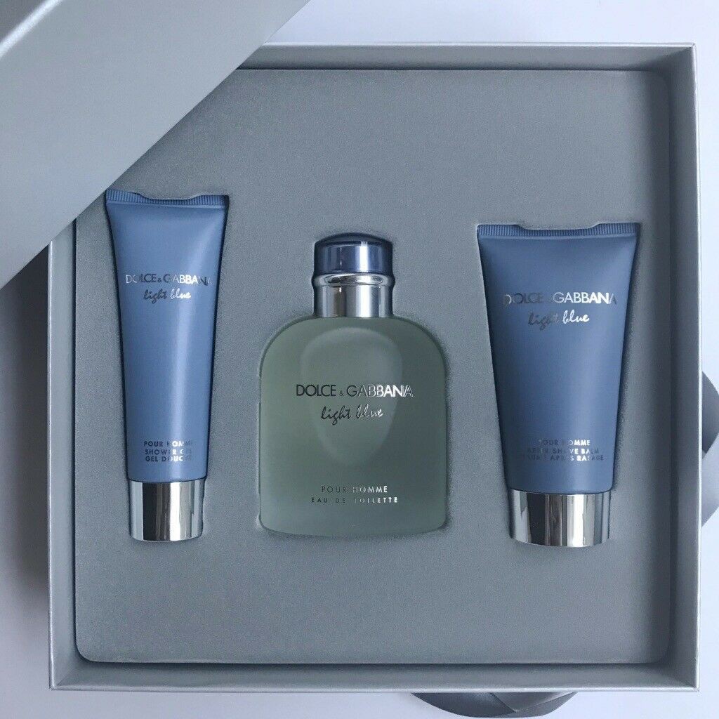 dolce and gabbana light blue gift set for him