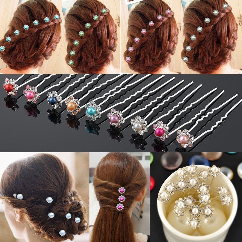 Newest Wedding Pearl Flower Crystal Hair Pin Hair Clips Bridesmaid