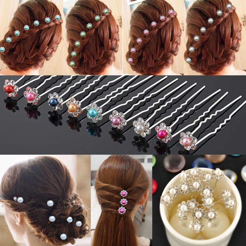 Newest Wedding Pearl Flower Crystal Hair Pin Hair Clips Bridesmaid