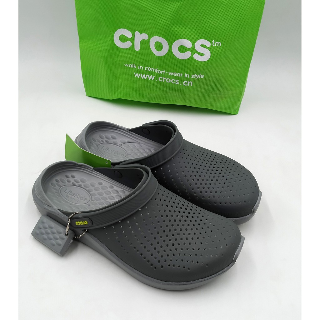Crocs LiteRide Clogs grey with ECO bag for MEN | Shopee Philippines