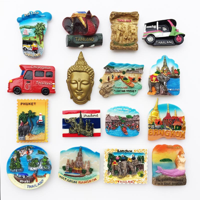 Thailand Travel Commemorative Decoration Crafts Refrigerator 3D Resin Thailand