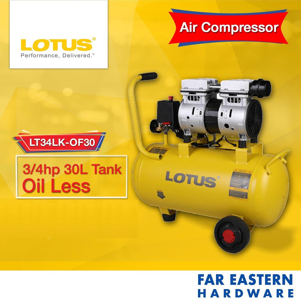 LOTUS Oil Less Air Compressor 3/4hp LT34LKOF30 LTAR Shopee Philippines
