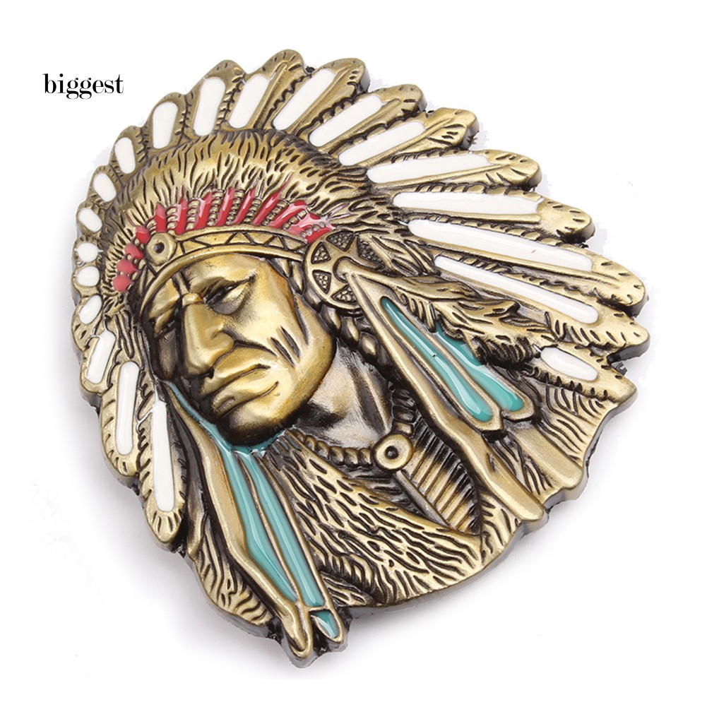 feathered indian belt buckle