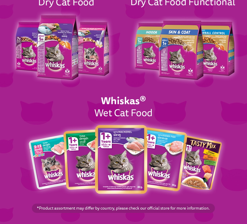 WHISKAS Dry Cat Food Cat Food Sack in Ocean Fish Flavor, 1.2kg. Pet