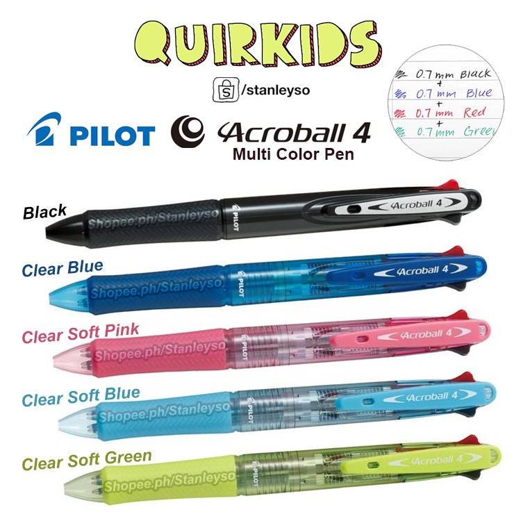 Pilot Acroball 4 Multi Pen Color Ballpoint 0.7 Shopee Philippines
