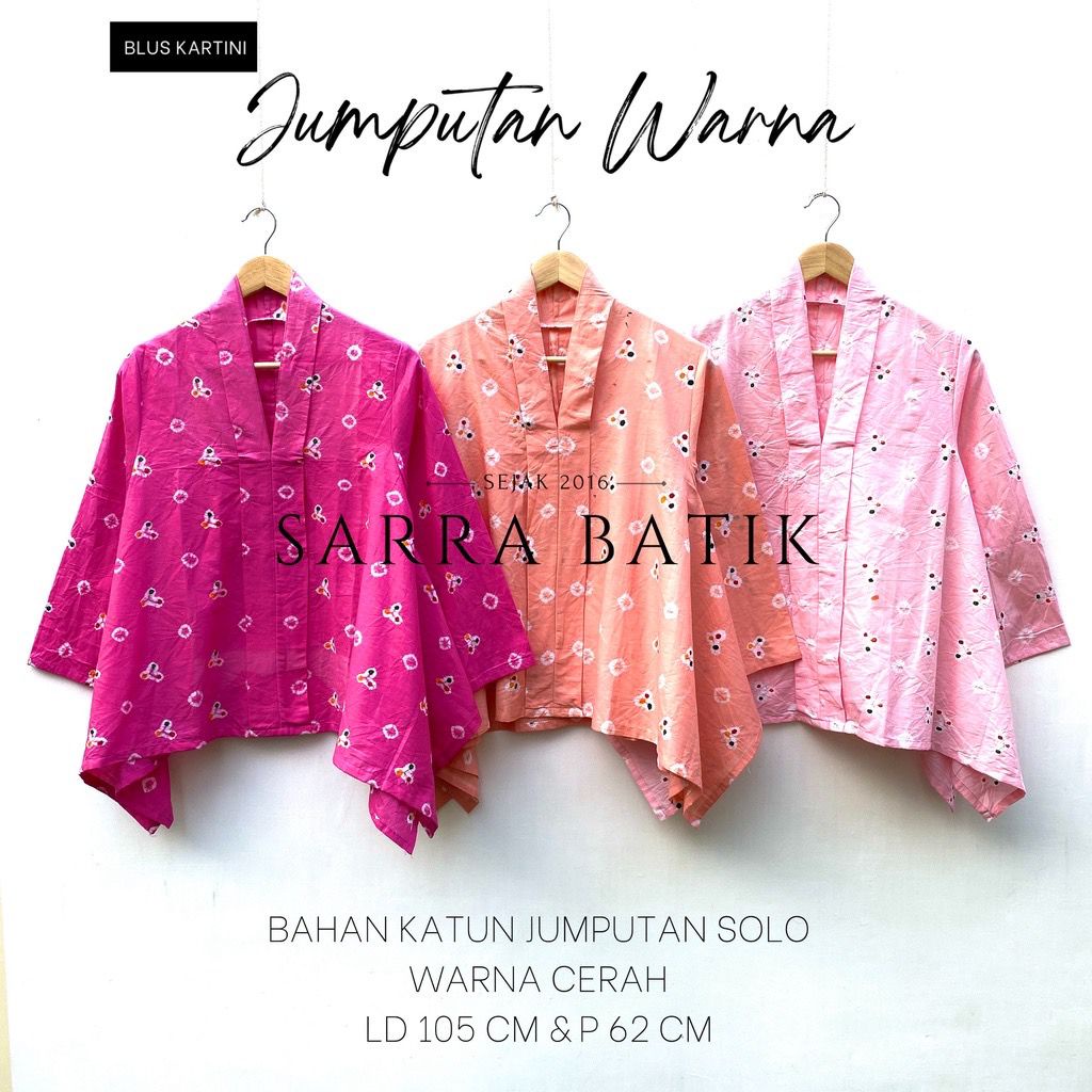 !! Premium Kartini Blouse Waka Jumput Color Kebaya Top Original ...