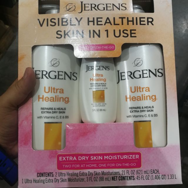 Original and Imported Jergens Ultra Healing Lotion, 2x621ml & one 88ml