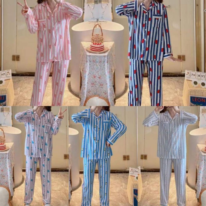 BTS longsleve Pajama Set PolyCotton Korean Sleepwear Shopee Philippines
