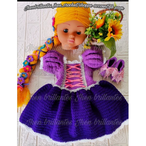 Disney Princess rapunzel (tangled) crochet costume | Shopee Philippines