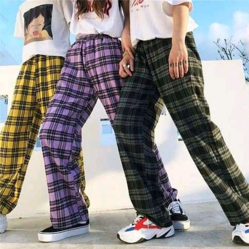 Checkered Pants Plaid Vintage Square Pants Checkered Unisex Pants Fashion  Aesthetic Pants Trouser | Shopee Philippines