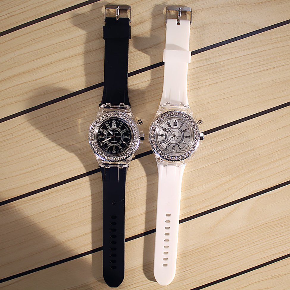 Clearance priceColorful Rhinestone Led Sport Watches Luminous Glowing Women Quartz Watch