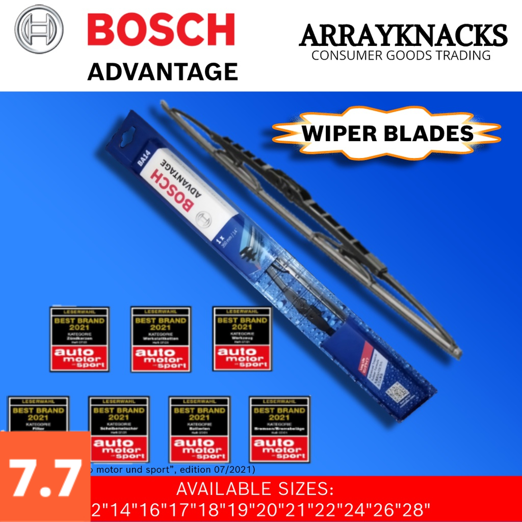 BOSCH ADVANTAGE WIPER BLADE CONVENTIONAL WIPERS | Shopee Philippines