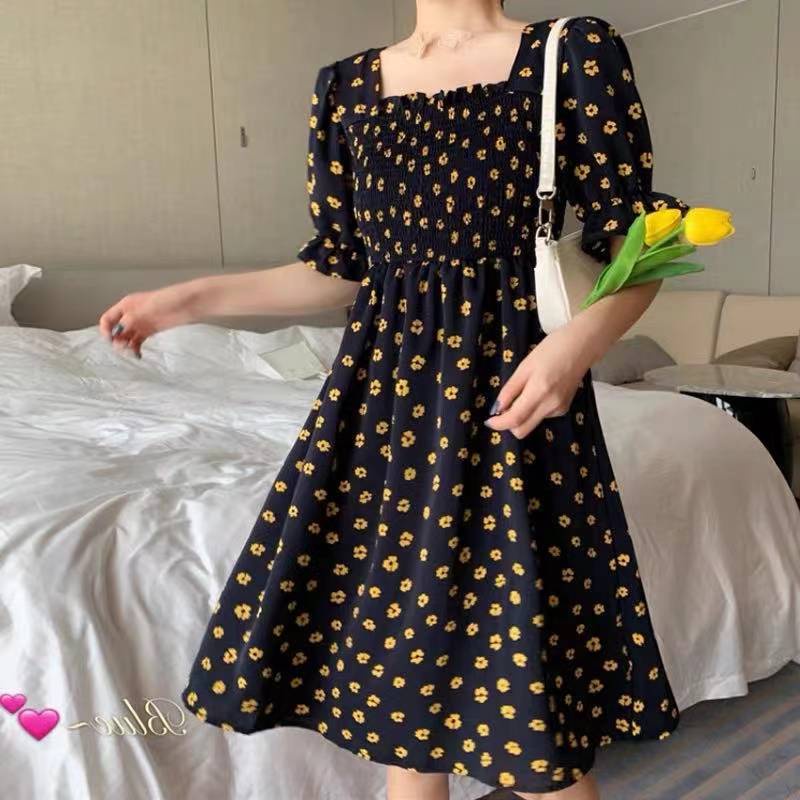 Floral off shoulder dresses for women formal casual korean style ...