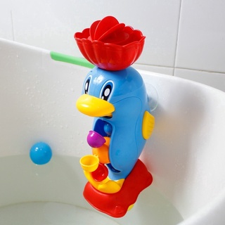 Kids Shower Bath Toys Cute Duck Waterwheel Dolphin Toys Baby Faucet Bathing Water Spraying Tool Wheel Type Dabbling Toy #4