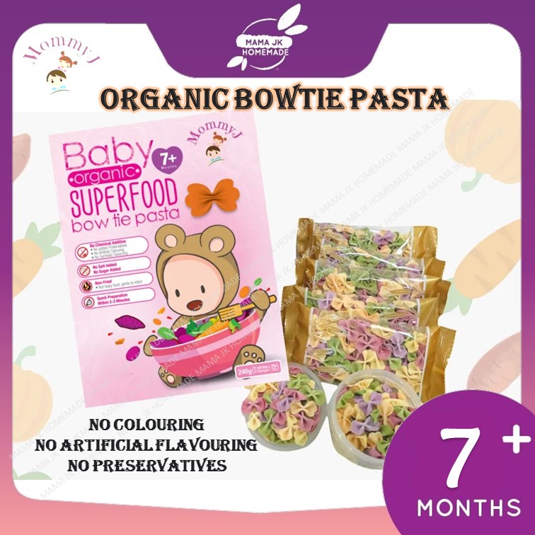 Mommy J MommyJ Organic Superfood Bow Tie Pasta for Baby 240g Shopee