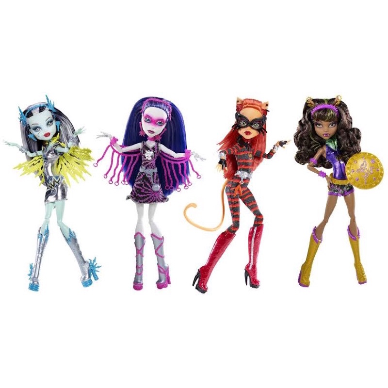 Monster High Power Ghoul Toralei, Franke Stein, Spectra, Clawdeen Wolf 