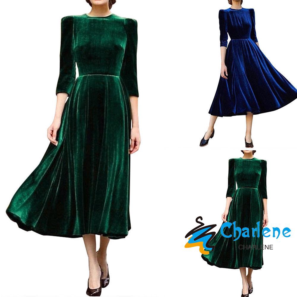 cocktail and party long sleeve velvet dress