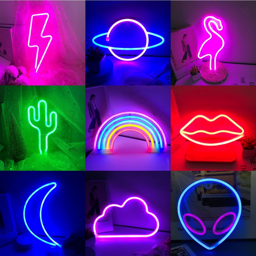 [Ship Within 24 Hours】 LED Neon Lights Hello Alien Lightning Planet ...