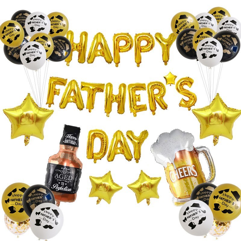 Happy Father's Day Mother'S Day Aluminum Foil Balloon Gold Silver Rose