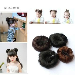 ilovedivi Baby Girl Chignon Hairstyle Instant Faux Hair Bun with Glitter Embellishment Hairclips #2